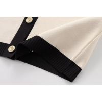 BUNO- chaqueta de punto de verano para mujer, nueva moda informal, clásico, cuello redondo, un solo pecho, suéter de manga corta, abrigo, Tops - details 8
