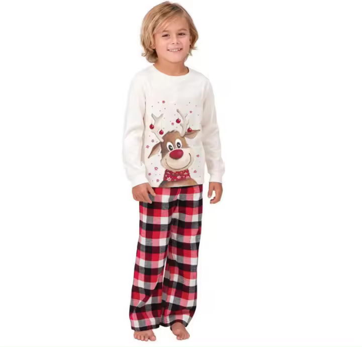 Conjuntos de pijamas navideños para la familia, ropa de dormir de Navidad para adultos y niños, vacaciones, ropa familiar - 1