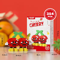 Fruit figurine mini particle trendy play fruit happy food set creative desktop decoration with building blocks - details 15