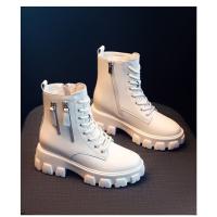 Botas de media pantorrilla para mujer con cordones y cremallera, botines deportivos de tacón grueso, estilo Chelsea, moda, otoño/invierno, nuevo estilo - details 10