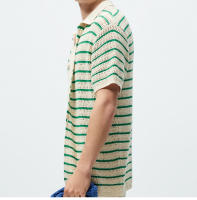 Nuevo suéter de punto de verano para hombres, camisa POLO informal de lana a rayas para hombres - details 3