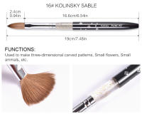 Pincel de Uñas KADS Kolinsky Sable Acrylic para Diseño de Arte de Uñas Herramienta de Manicura Seguro para Uso Profesional y Doméstico - details 12