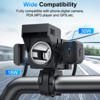 Cargador USB de Motocicleta y Coche Tipo-C PD QC3.0 Carga Rápida Impermeable con Soporte - details 3