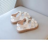 Sandalias florales para niñas pequeñas con cuentas, zapatos dulces de princesa de verano para niños, punta abierta, antideslizantes, talla 21-30, gancho y bucle, - details 6