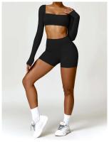 Pantalones Cortos de Cintura Alta de Yoga Ouwu Anti-Esqüí, Ideal para Ciclismo, Correr, Entrenamiento Intenso, Gimnasio Ropa Deportiva para Mujeres - details 10