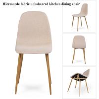 Juego de 4 sillas de comedor con asiento y respaldo suaves, con patas de metal macizo, para salón, dormitorio, cocina o comedor, ante marrón - details 66