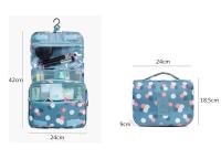 Organizador de baño impermeable con gancho para mujer, bolsa de almacenamiento portátil para maquillaje, cosméticos, viaje, lavado de inodoro - details 1
