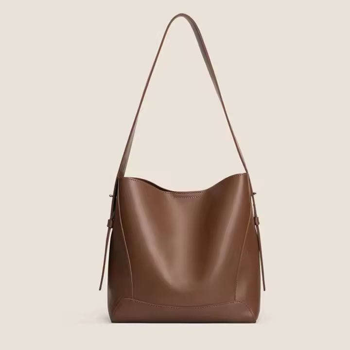 Bolso de hombro de diseñador de cuero dividido Material de piel de vaca estilo Casual bolso de cuero genuino nueva moda diseño de axila - 1