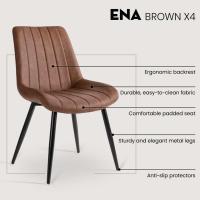Marrón x4 - Pack de 4 sillas de Comedor, diseño nórdico y Vintage con Asiento Acolchado y Respaldo ergonómico, Color marrón - details 3