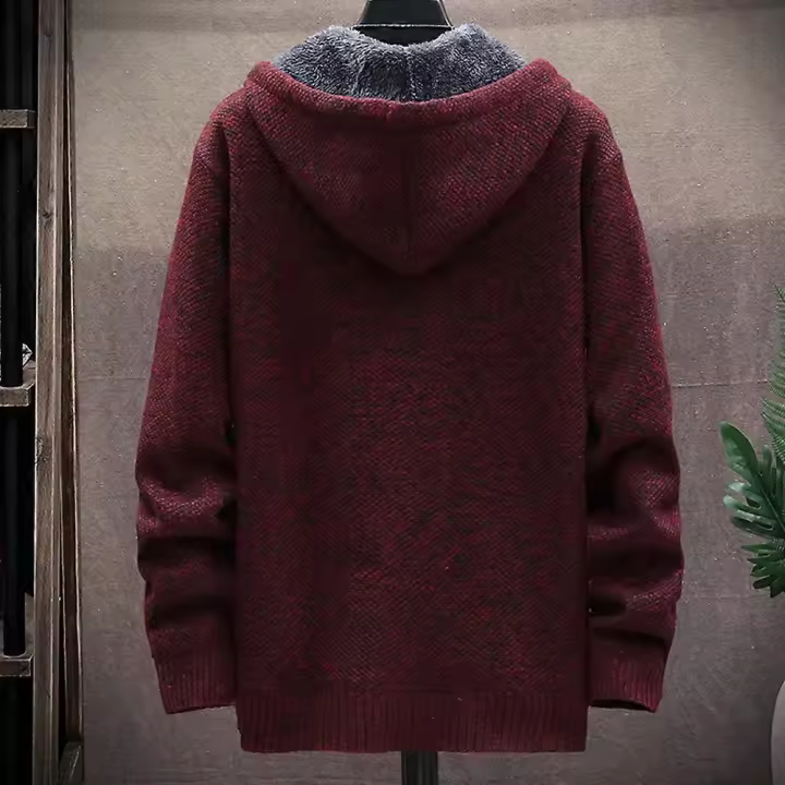 Sudadera con capucha de forro polar para hombre con cremallera y abrigo más cálido para invierno Y BSSM - 1