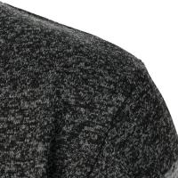 Autumn/winter men's stand-up collar striped check zipper knit top with fashion color matching - details 11