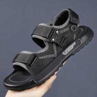Nuevo Modelo 2025 Sandalias de Punta Abierta de Verano Hechas a Mano para Hombre, Zapatos Informales Cómodos de Cuero Genuino, Sandalias de Playa Transpirables, Trabajo Ligero al Aire Libre para Hombre - details 8