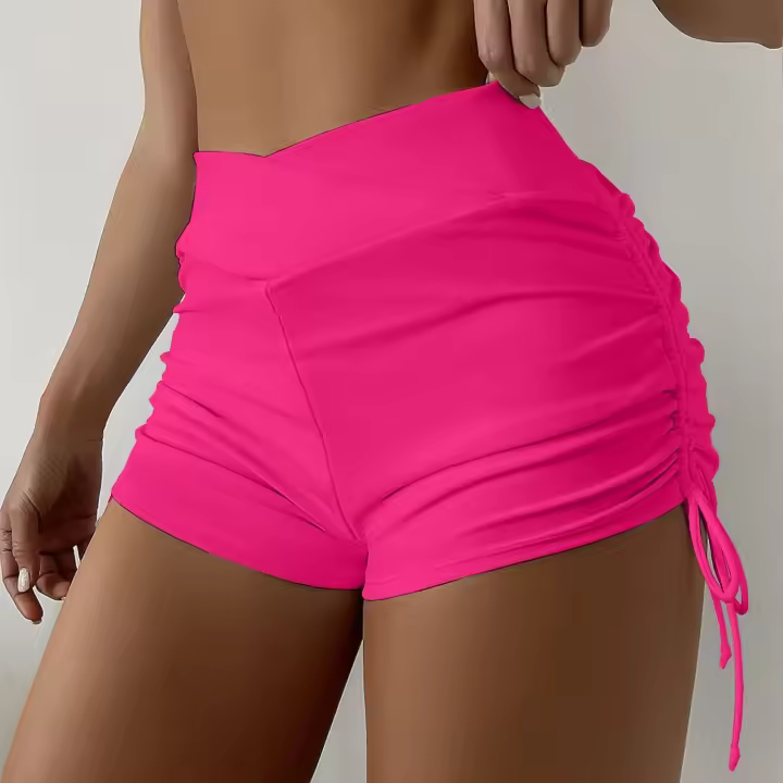 Pantalones cortos de bikini para mujer con parte inferior con lazo lateral ajustable - 1