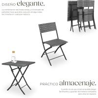 Muebles de jardín resistentes a la intemperie, 2 sillas y 1 mesa, con tapas de plástico. - details 2