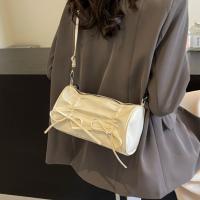 Bolso de mano con lazo plisado para niña, bolso de hombro con pajarita de Balletcore de estilo coreano, bolso de compras Y2K de cuero PU - details 3