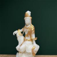 Fruta de marfil pintada con oro, estatua de Buda Guanyin libre y sin restricciones, hogar creativo, sala de té, estudio, estante antiguo - details 4