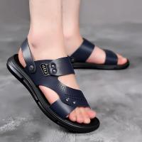 Sandalias de verano para hombre, cómodas sandalias de cuero con plataforma para exteriores, suela suave antideslizante, zapatos informales de trekking para verano, zapatos de playa para niño - details 6