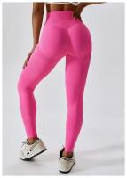 Pantalones de yoga sin costuras para mujer, leggings push up de cintura alta, ajustados, de secado rápido, elásticos, para entrenamiento - details 10