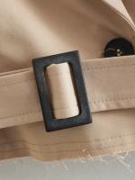 Gabardina recortada de manga larga para mujer, chaqueta de diseño recortado, abrigos sueltos informales de calle, Top elegante - details 6