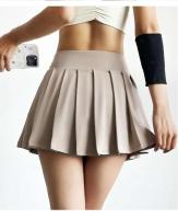 Pantalones cortos deportivos de yoga para mujer, ropa anti-caminar para correr, Falda plisada de cintura alta transpirable de secado rápido - details 2