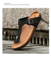 Zapatillas para hombre, zapatos informales de verano para la playa al aire libre, sandalias para caminar, cómodas, ligeras, de lujo, de diseñador, de cuero, a la moda - details 15