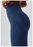 Pantalones de yoga sin costuras para mujer, leggings push up de cintura alta, ajustados, de secado rápido, elásticos, para entrenamiento - details 25