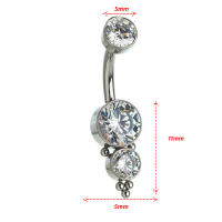 Barra de ombligo de circón de titanio g23, 14g, piercing interno roscado, anillos para el ombligo, joyería para el cuerpo, anillos para el ombligo, 1 ud. - details 4