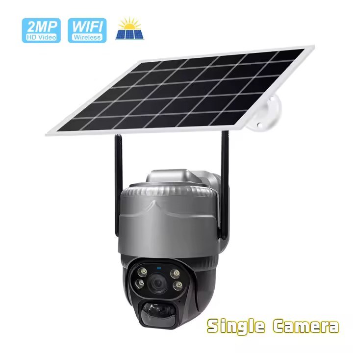 Cámara de vigilancia Solar individual/Binocular, conexión inalámbrica WiFi/4g, visión nocturna impermeable, monitoreo de seguridad - 1