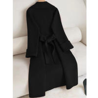 Abrigo de Cachemira gruesa para mujer, edición extendida, estilo de moda de ocio versátil clásico de negocios, novedad de 2024 - details 8