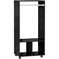 Armario de Ropa con Ruedas Organizador de Ropa de Dormitorio de 120x40x128cm en Negro - details 16