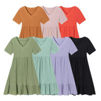 Vestido holgado informal de manga corta para mujer, Color sólido, novedad de 2024 - details 11