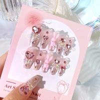 Uñas postizas rosadas con dije de conejo Manicura cómoda para uso profesional en salón de manicura - details 5