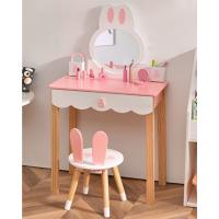 Tocador de Maquillaje 2 en 1 para Niñas 3-7 Años Mueble de Escritorio con Espejo Extraíble y 2 Cajones Blanco Carga 20+40kg - details 9