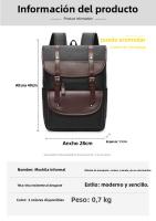 Mochila para hombre Mochila escolar de escuela media vintage de calle Mochila de viaje versátil de moda - details 4