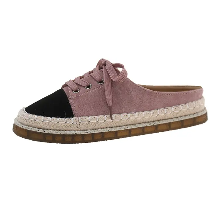 Zapatillas Planas de Punta Cerrada para Mujeres Verano Retro Sandalias Perezosas Zapatos de Pescador - 1