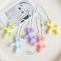 Llavero con forma de cachorro y globos de colores crema con personalidad, cadena de bolas, colgante de perro de dibujos animados, abalorios para bolso, llavero para mujer - details 9