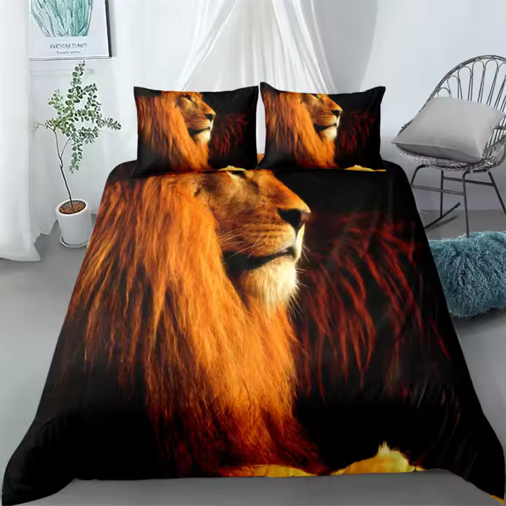 Juego de cama 3d de elefantes africanos, juego de cama King Queen, doble, individual, tamaño individual - 1