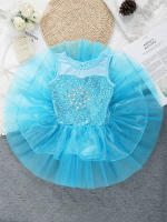Vestido de baile de Ballet para niñas, sin mangas, lentejuelas brillantes, leotardo de malla, tutú, Ropa de baile, gimnasia, patinaje, disfraz de escenario actuación - details 8