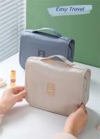 Neceser de viaje grande para cosméticos, neceser portátil con gancho para colgar, impermeable, estuche de maquillaje para almacenamiento en el baño - details 0