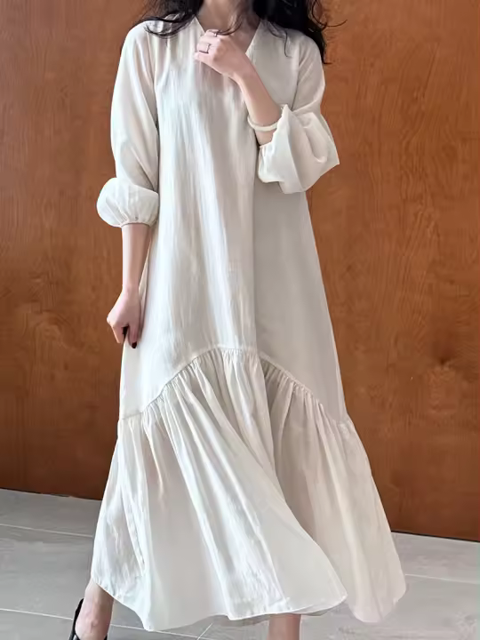 Tela Luxi Tencel ~ vestido de cola de pez con sensación de diseño francés primavera nueva falda larga suelta y suave 3627 - 1