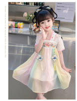 Hanfu colección de verano 2025 nuevo vestido chino antiguo súper inmortal para niñas pequeñas falda estilo Tang para niños - details 13