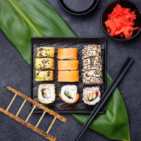 Escalera de bambú para exteriores, dispositivo de alimentación de sashimi, mini bandeja de sushi, artículos decorativos, pasamanos de templo - details 7