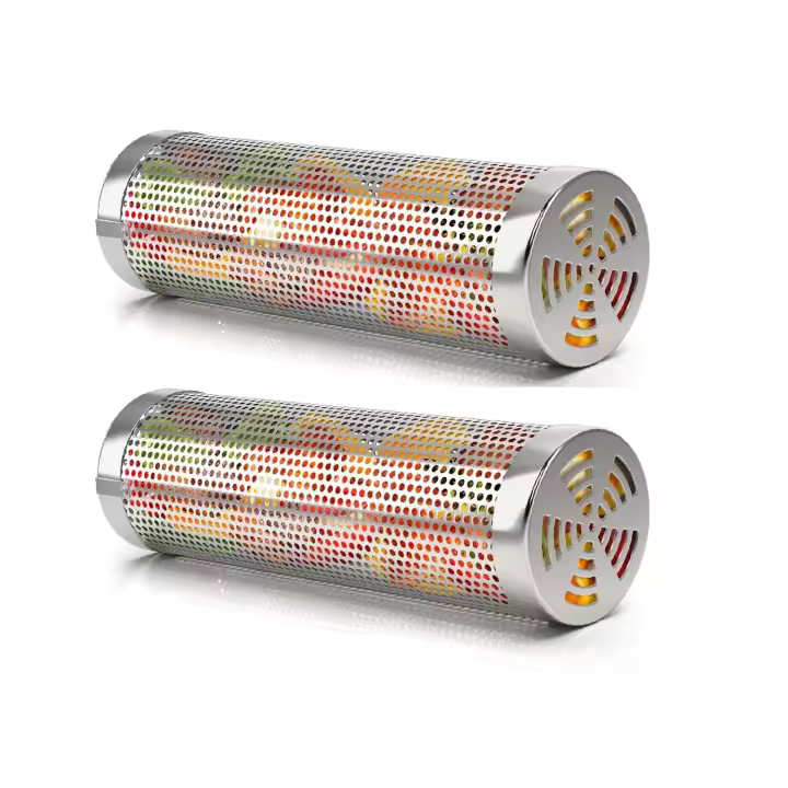 Juego de 2 Estanteles Portátiles para Barbacoa Rejilla, Jaula con Soporte, Accesorios de Camping, Acero Inoxidable - 1