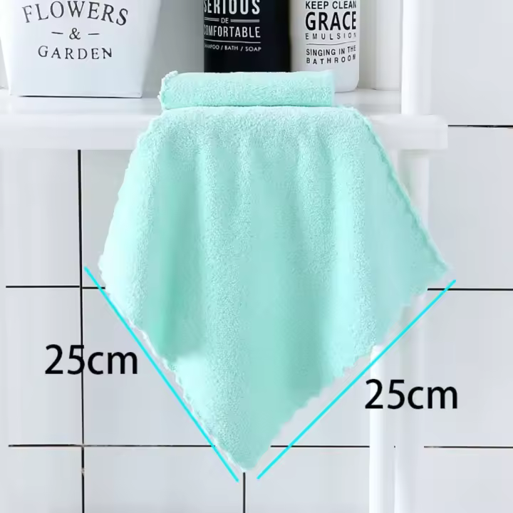Suministros de pañuelo, toalla para niños de 25x25cm, toalla de mano cuadrada de fibra Superfina, toalla facial de secado rápido de alta calidad, limpieza facial - 1