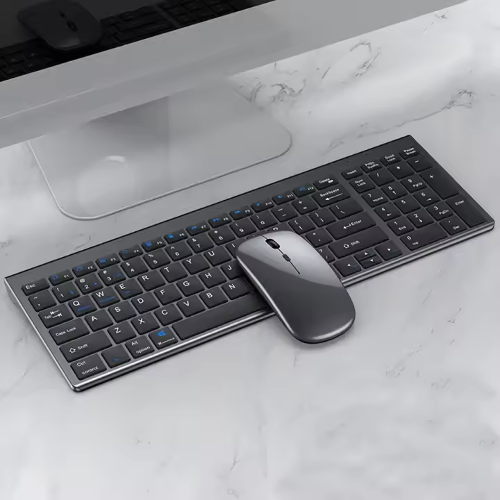 Jomaa-conjunto de teclado y ratón inalámbrico para ordenador portátil, accesorio recargable y delgado con Bluetooth, USB 2,4G, Combo de teclado y ratón - 1