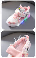 Zapatillas deportivas con luces LED para niños y niñas, zapatos para correr, zapatillas de Velcro antideslizantes luminosas, Sakura kawaii - details 2