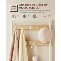 3 en 1 Estructura Acero para Pasillo 32 x 70 x 177 cm Estilo Morno Roble y Crema HSR041W09 - details 7