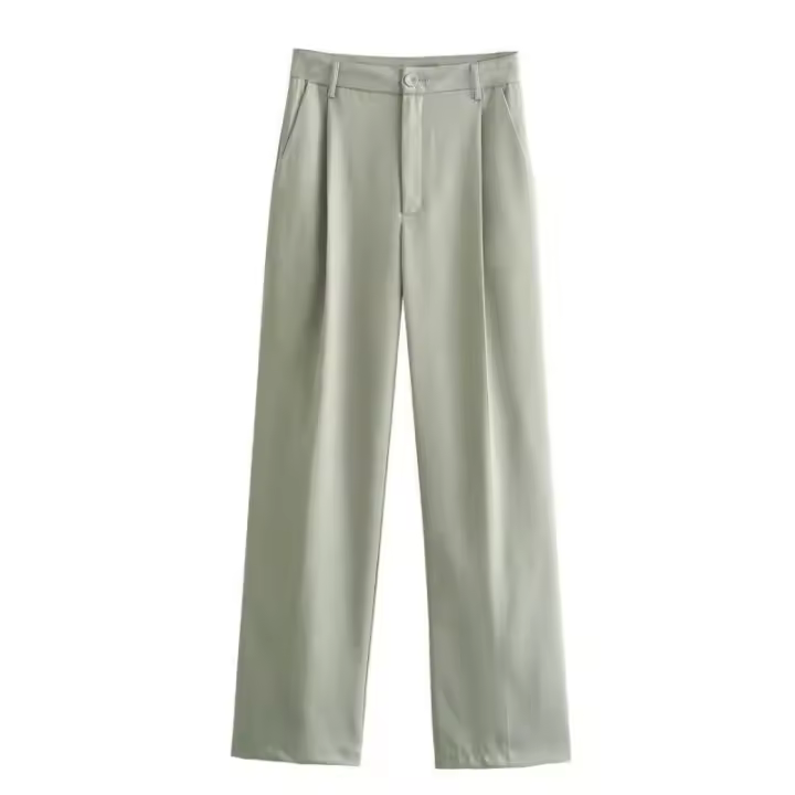 BUNO-traje informal para mujer, Chaqueta corta con bolsillos y cuello vuelto, pantalones elegantes de pierna ancha, moda urbana, primavera y verano, 2025 - 1