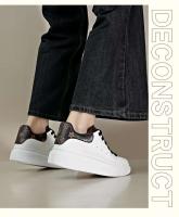 2024 nuevos zapatos deportivos de primavera para hombres y mujeres totalmente combinados, cuero blanco con altura aumentada, suela gruesa y diseño transpirable - details 29