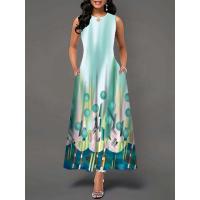 Women's Boho Long Dress Elegant Sleeveless Floral Print Casual Beach Party Summer Dress - details 32